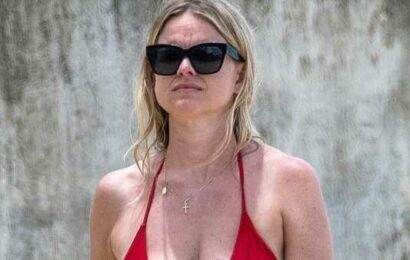 Alice Eve and her brother soak up the sun during Barbados wedding trip
