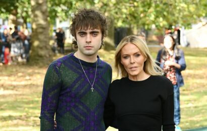 Patsy Kensit and Damon Albarn are joined by their offspring during LFW