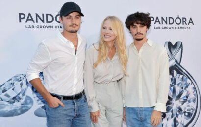 Pamela Anderson beams alongside proud sons at New York Fashion Week event